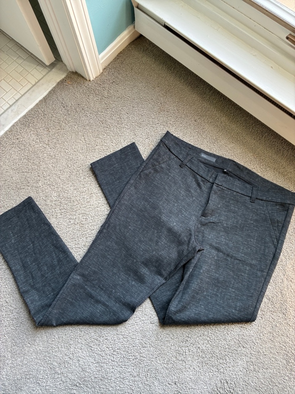 Women's Charcoal Dress Pants - Classic Flat Front